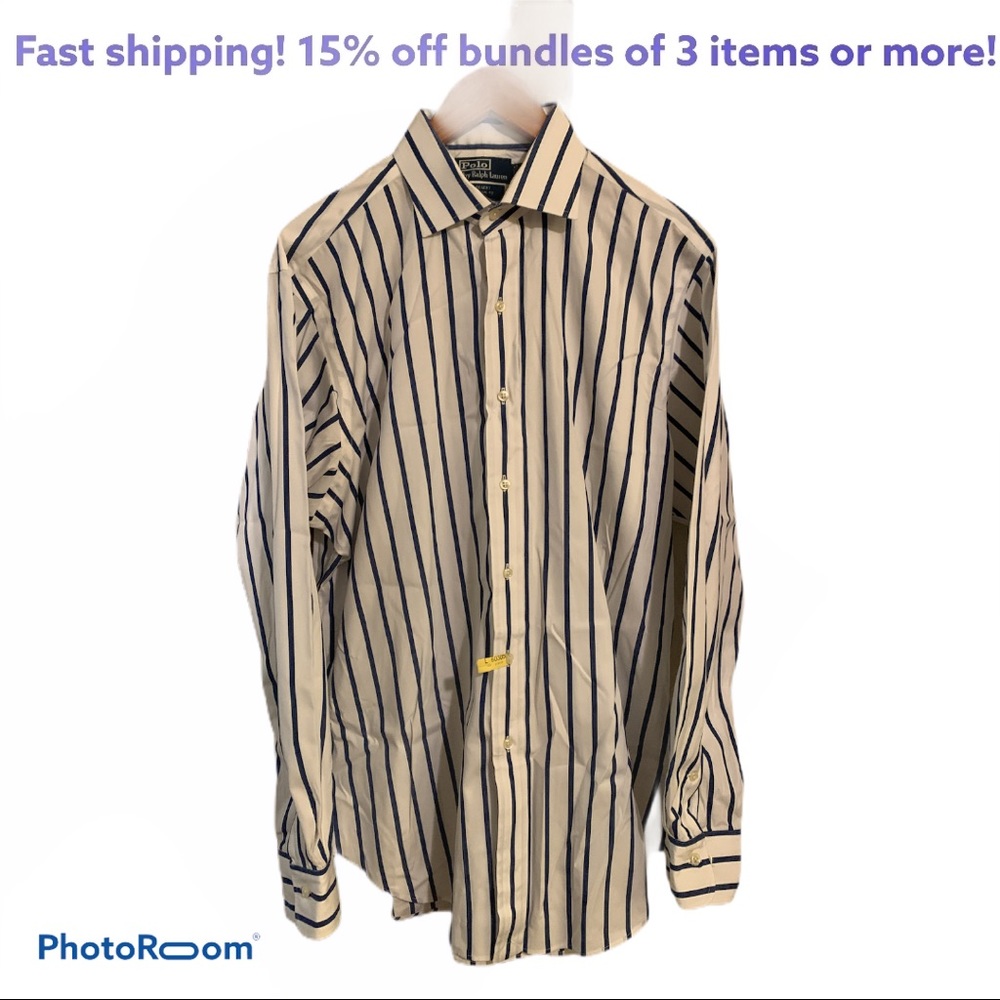 Polo Black and cream Striped Men's Shirt